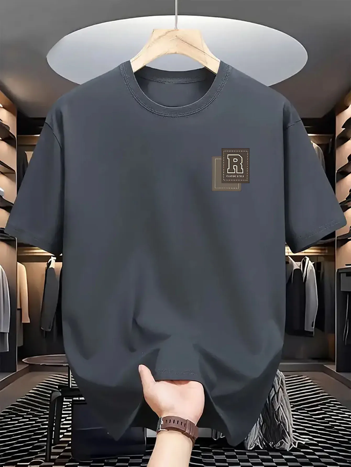 

Поп-мужская летняя модная спортивная повседневная свободная футболка из 100% чистого хлопка с буквенным принтом и круглым вырезом с короткими рукавами, топ