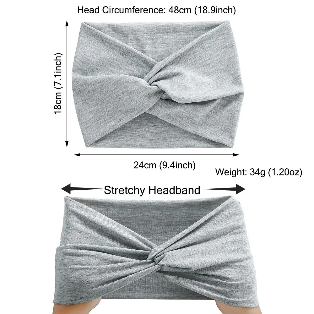 Hair Accessories Yoga Hair Bands Twisted Thick Workout Headband Turban Head Wraps for Women Wide Headbands image 4