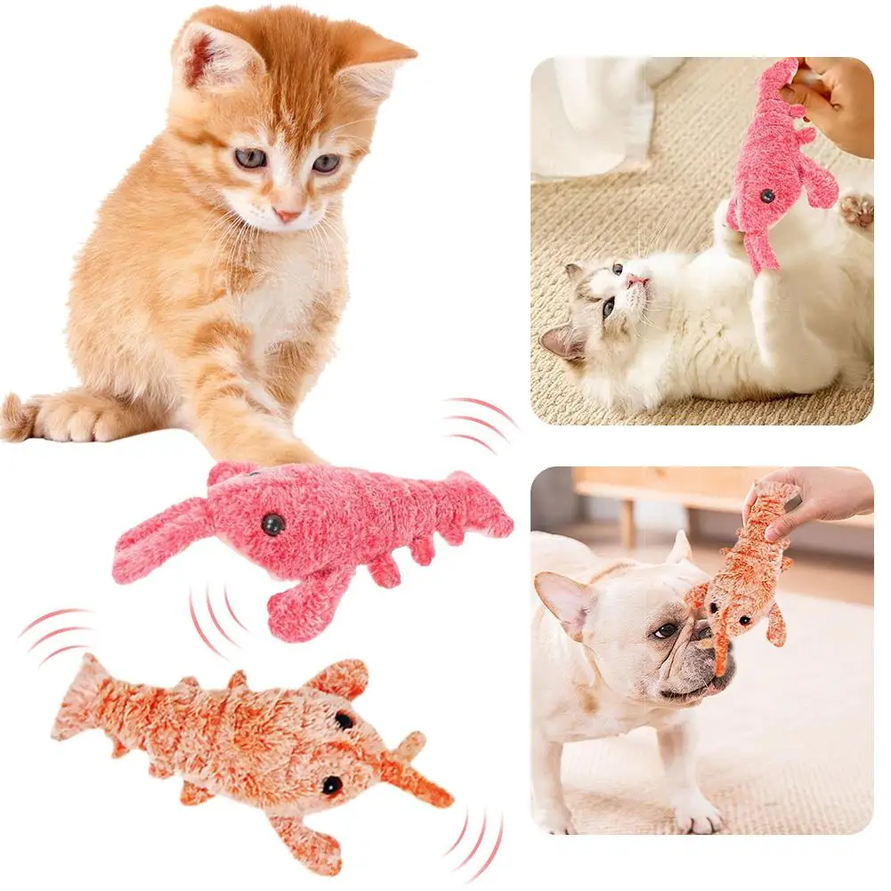 Pet Cat Toy USB Charging Simulation Electric Dancing Moving Floppy Lobster Cats Toy for Pet Toys Interactive Dog Dropshippi R6G5