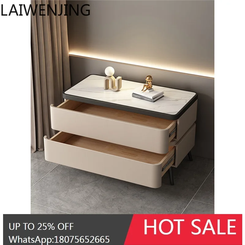HLZ Luxury High-End Bedside Table Large Size Widened Simple Modern Home Bedroom New Solid Wood Cabinet