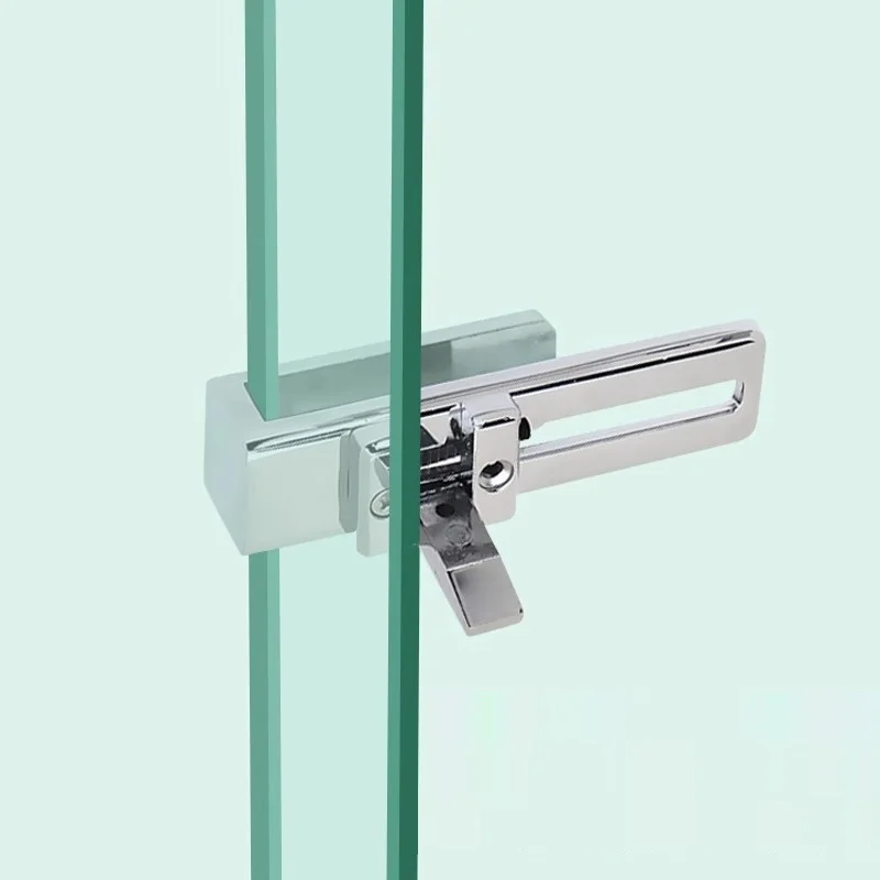 Perforation-Free Bathroom Glass Door Lock Sliding Door Toilet Glass Lock Shower Room Partition Door Lock