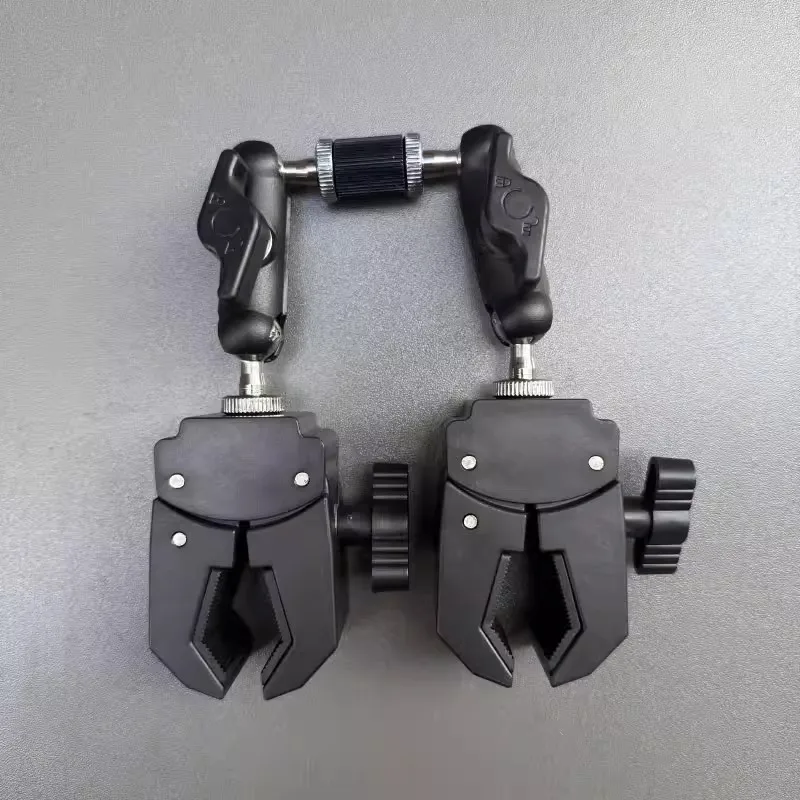 

Versatile Double-Headed round Tube Clamp Metal Pea Pod 360 Degree Selfie Stick Support Clamp for Bicycle Riding