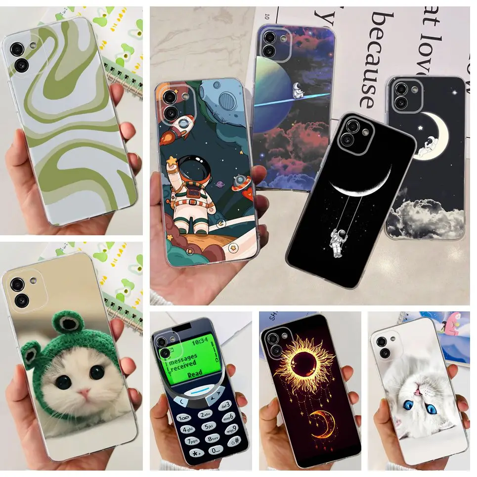 For Cover Samsung Galaxy A03 Core Case A032F Soft Silicone Cute Painted Cases For Samsung A 03 A03S A03 Core A035F Fundas Bumper