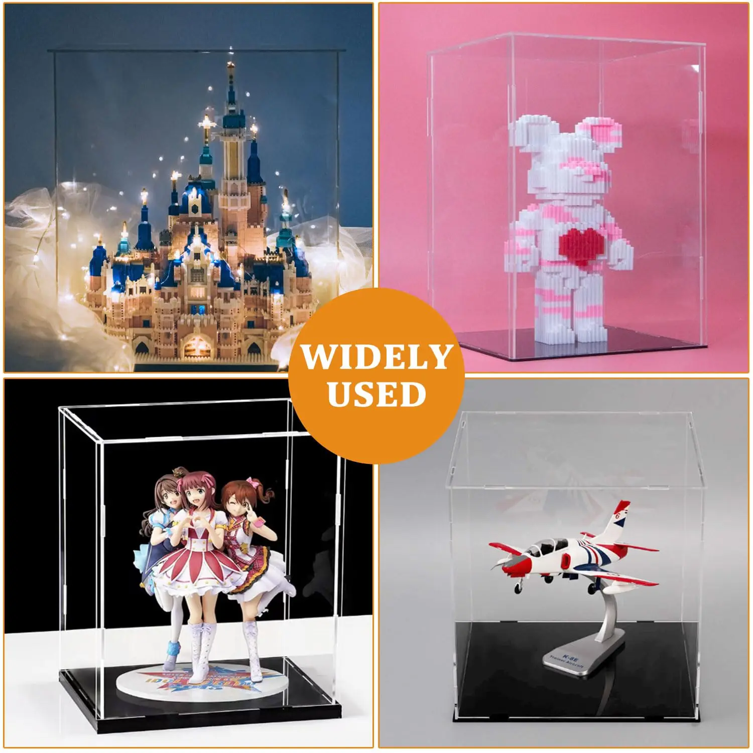 علبة عرض أكريليك شفافة مجمعة للمقتنيات صندوق أكريليك لعرض أرقام تخزين لعبة عرض حماية ضد الغبار