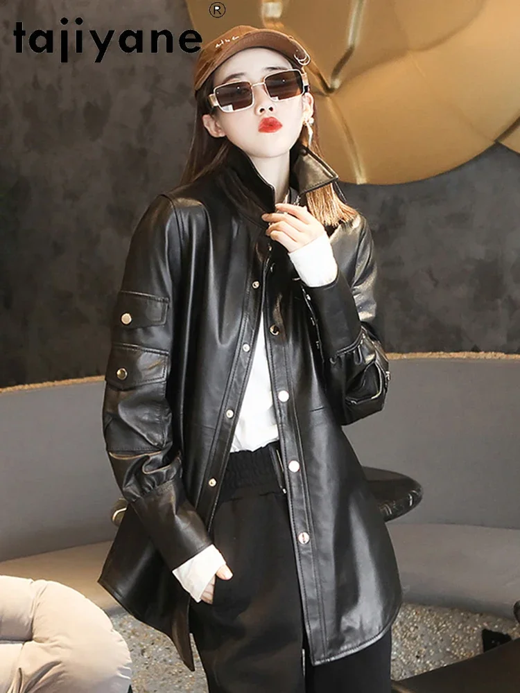 Tajiyane Genuine Leather Jacket Women Spring 2021 100% Sheepskin Coat Female Casual Jackets Korean Fashion Veste Femme Pph4592