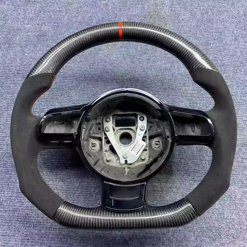For Audi TT MK2 2006-2014 TTS R8 Carbon Fiber Suede Leather Steering Wheel Modified Automobiles Steering Wheels Accessories