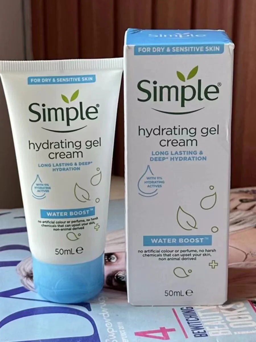 SIMPLE Hydrating Cream 50ml Hydrating Gel Cream for Sensitive Skin Face Cream Moisturising Skincare Products Rare Beauty