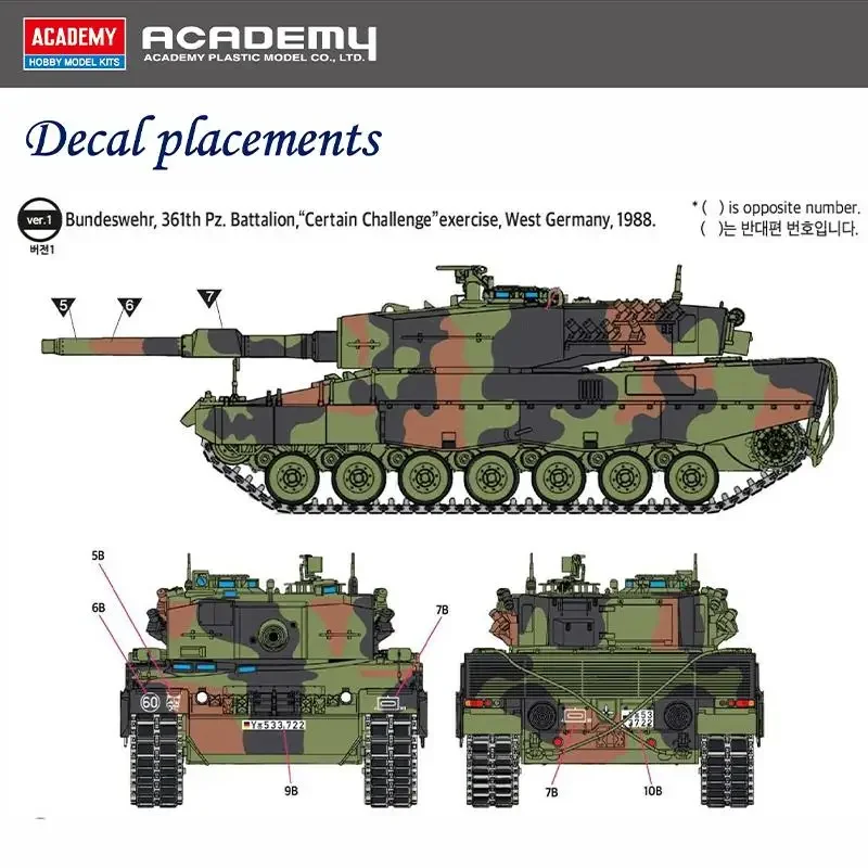 ACADEMY AC13428 1/72 Scale German Army Leopard 2A4 Plastic Model Kit