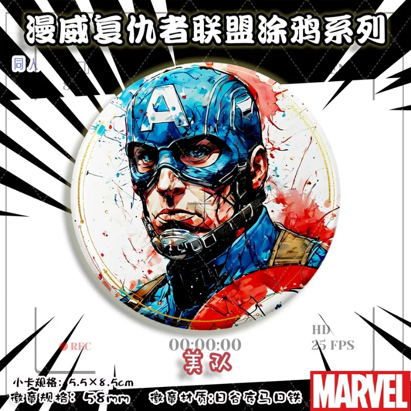 Marvel Animation Avengers Graffiti Series Fan Periferiche Distintivo Flash Card Hulk Black Widow Badge Accessori Regalo All'ingrosso