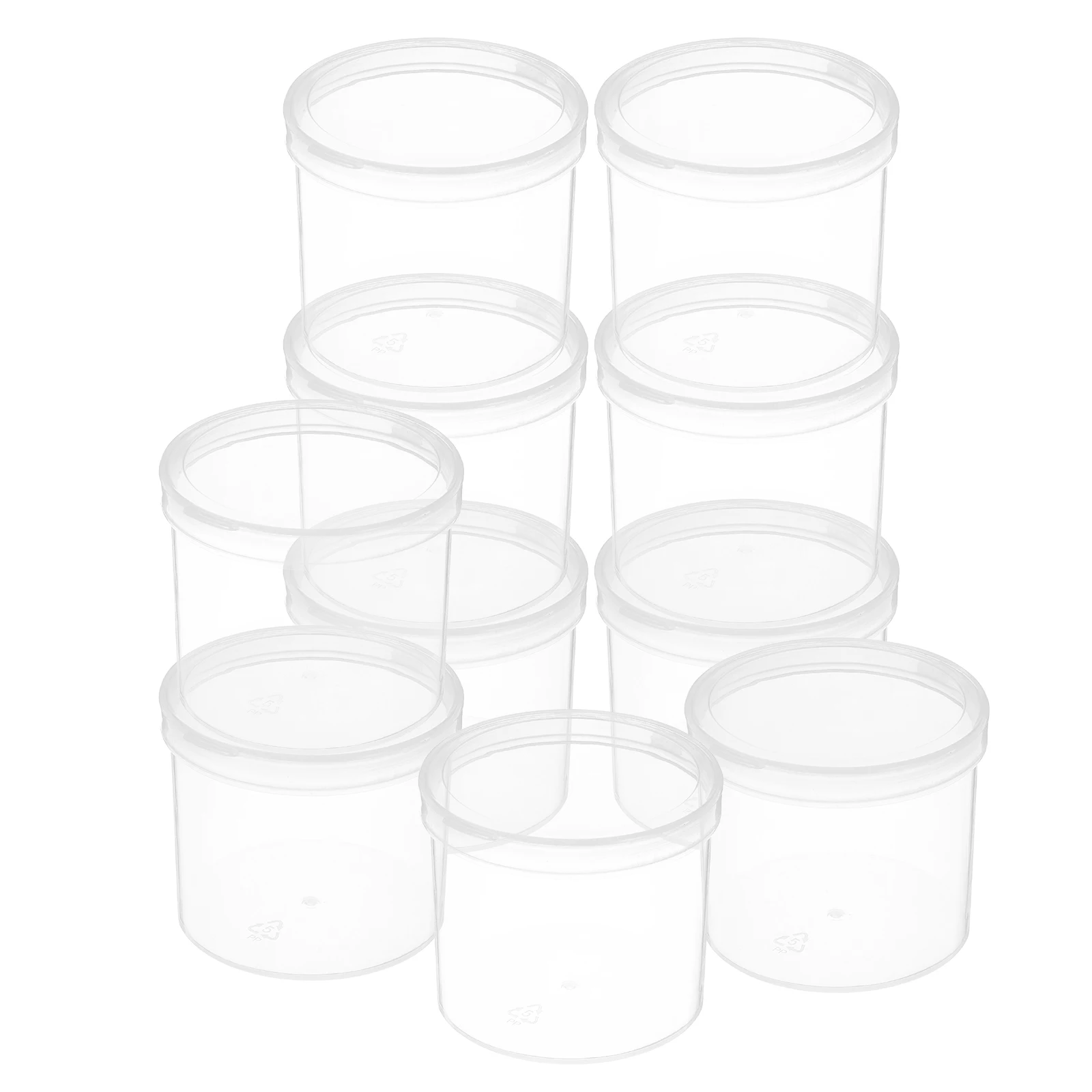

10pcs Bead Storage Boxes Clear Plastic Containers Small Round Lids Organizer Coin Acrylic Case Tube