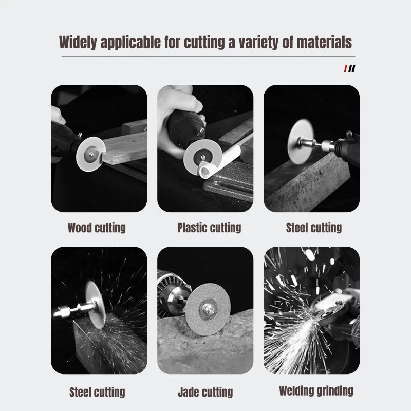 10-Pack Mini Diamond Cutting Discs with 3mm Shank Diameter for Rotary Electric Tools - Ideal for Cutting, Grinding,Carving & DIY