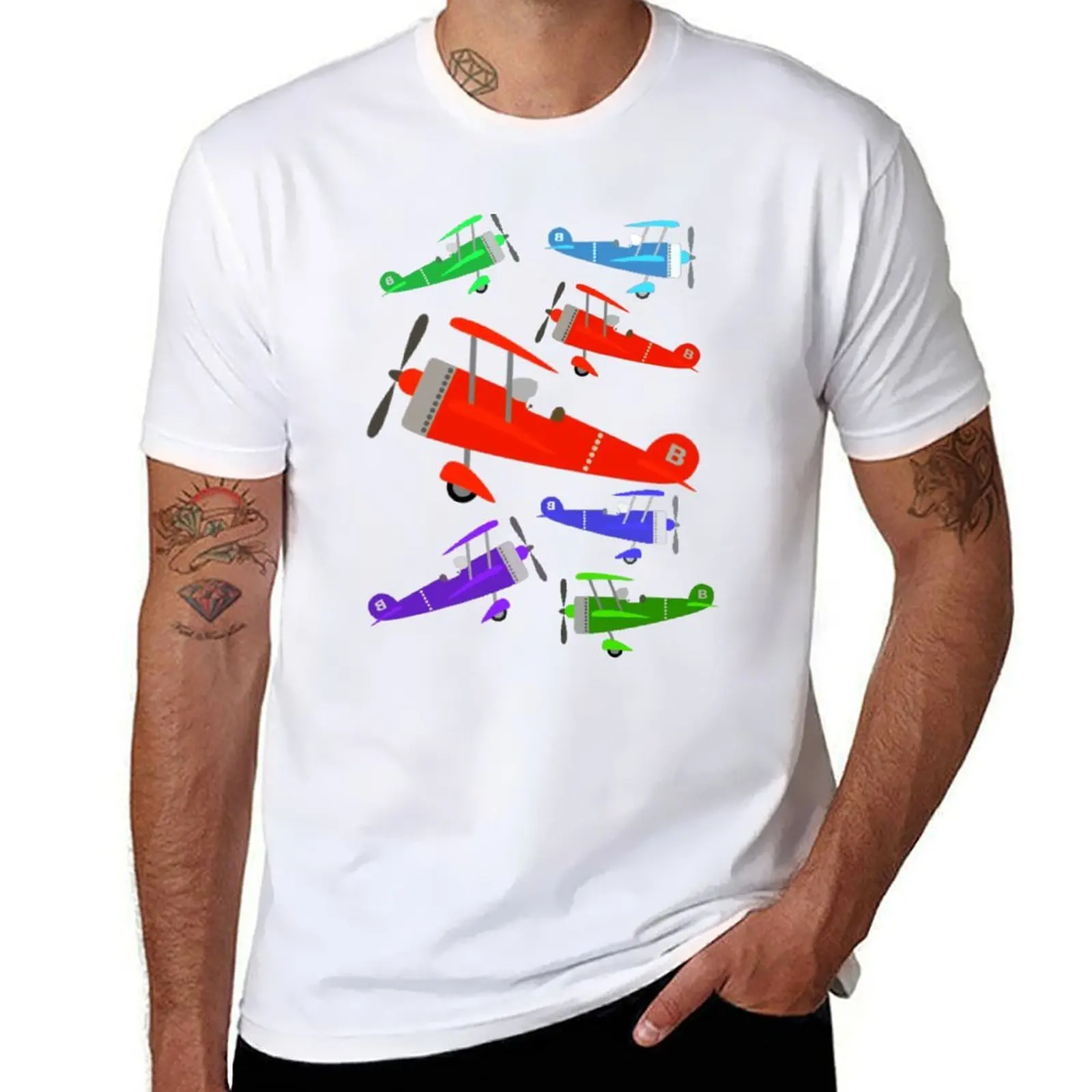 

Vintage Retro Kids Airplane T-Shirt cotton t shirts man 100% t shirt man designer T-Shirt