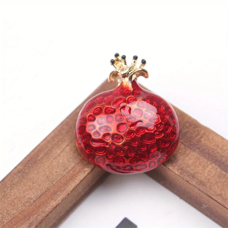 Fruit Pomegranate Brooch Trend Personalized Design Sense Pin Collar Pin Anti-slip Button Cardigan Shirt Accessories