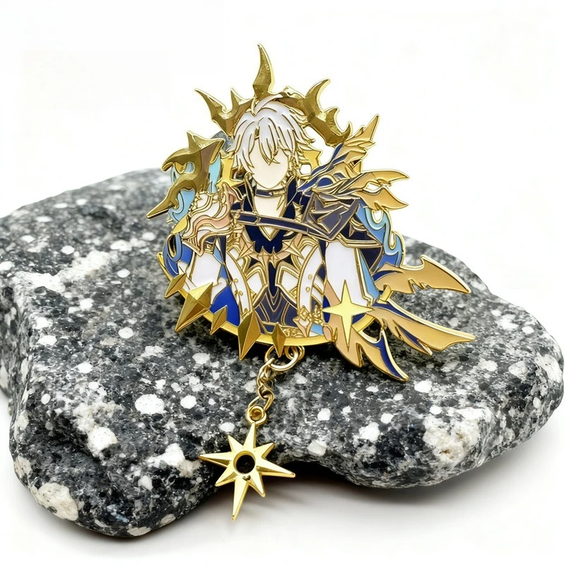 

Hot Game Honkai: Star Rail Series Fashion Metal Badge Cartoon Character Exquisite Printing Backpack Brooch Birthday Gift