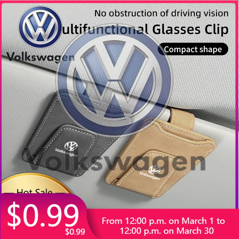 

2026 Hot Styling Mouldings For VW Volkswagen Jetta MK5 Golf Car Sun Visor Glasses Clip Magnetic Card Eyeglasses Storage Organize