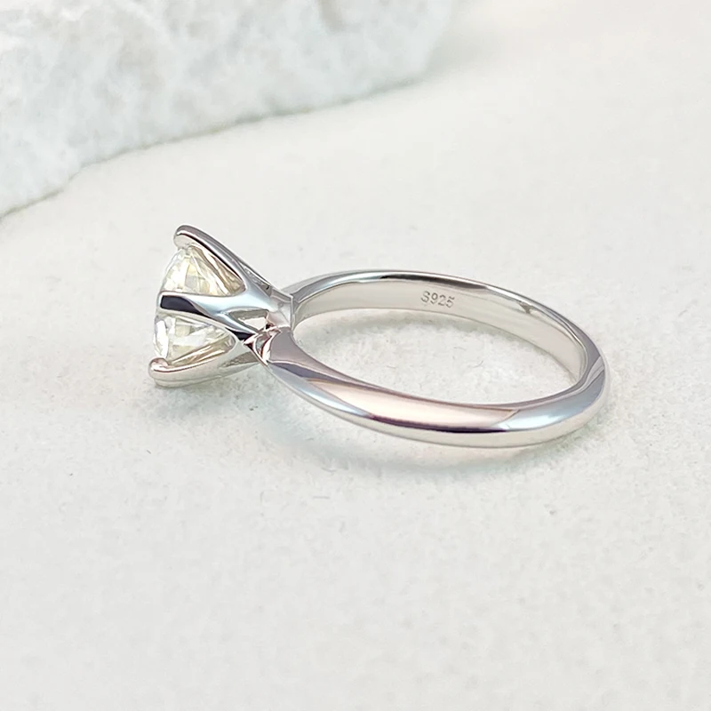 NeeTim 0,5-5ct Moissanit-Ring für Damen, 925er Sterlingsilber mit Weißgold-Beschichtung, funkelnder Verlobungs- und Ehering-Schmuck – Detail 8