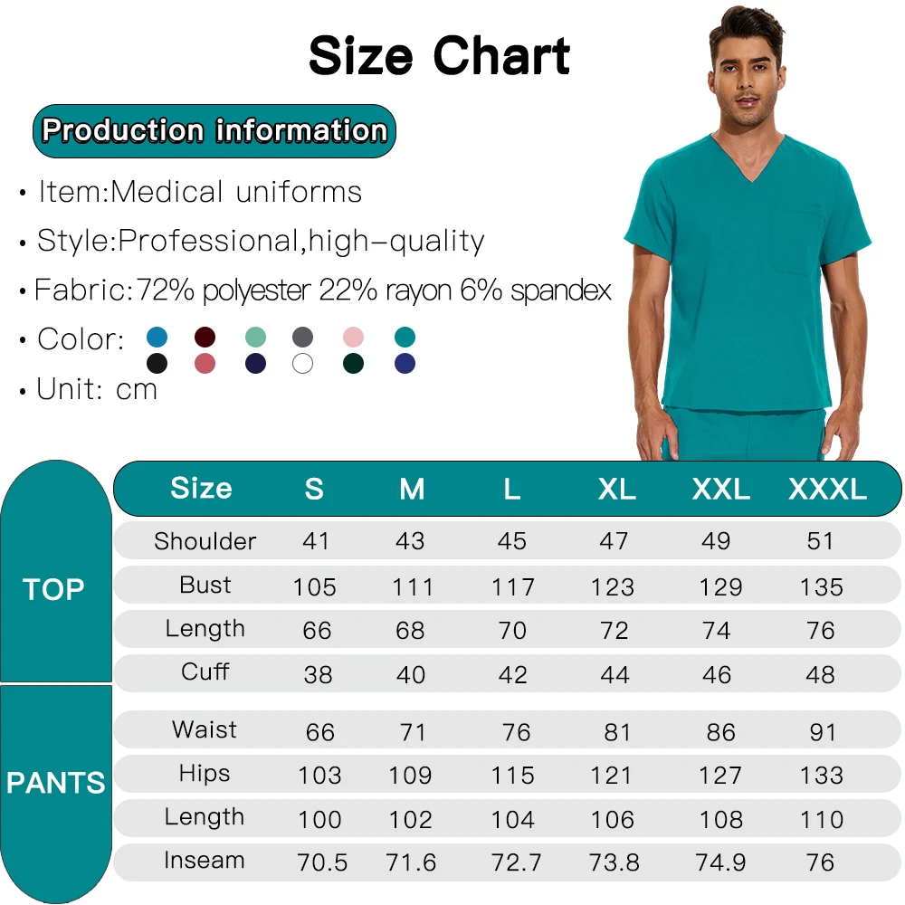 Clinical Green Gray Blue White Sanitary Dentist Medical Nursing Veterinary Surgical Uniform Women Work Wear Jogger Man Scrub Set