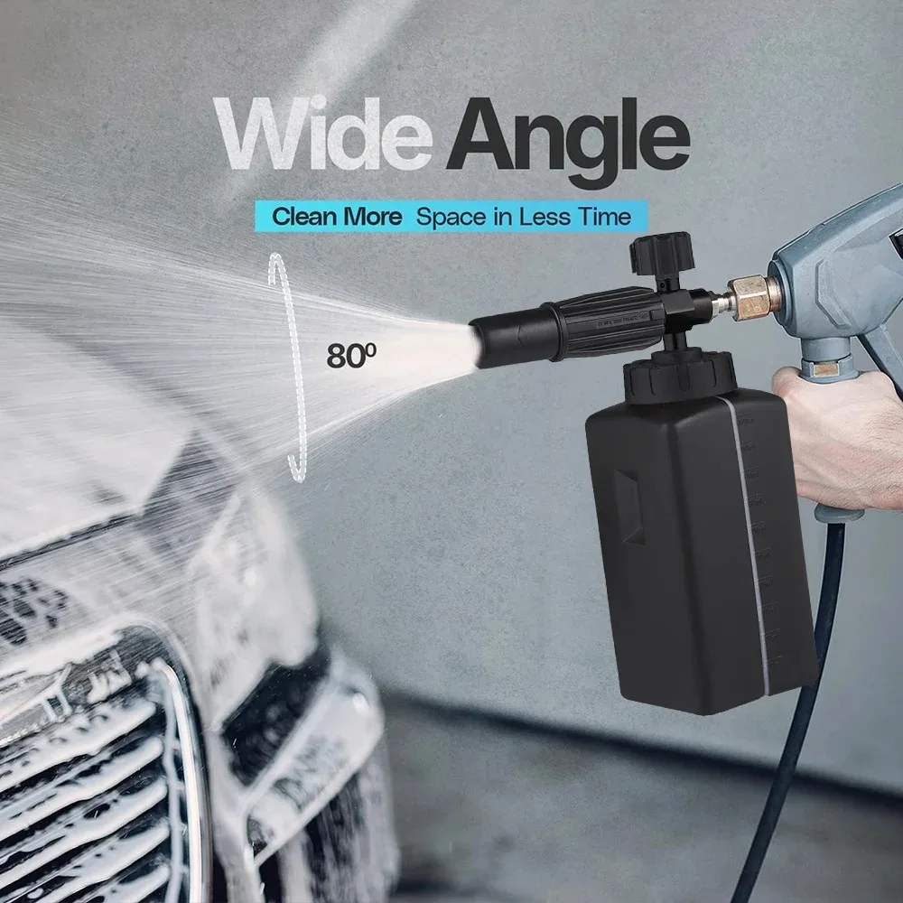 High Pressure Foam Cannon Kit with Dual Connector, 5 Spray Nozzles, Practical Accessory for Car Wash & Pressure Washer Cleaning