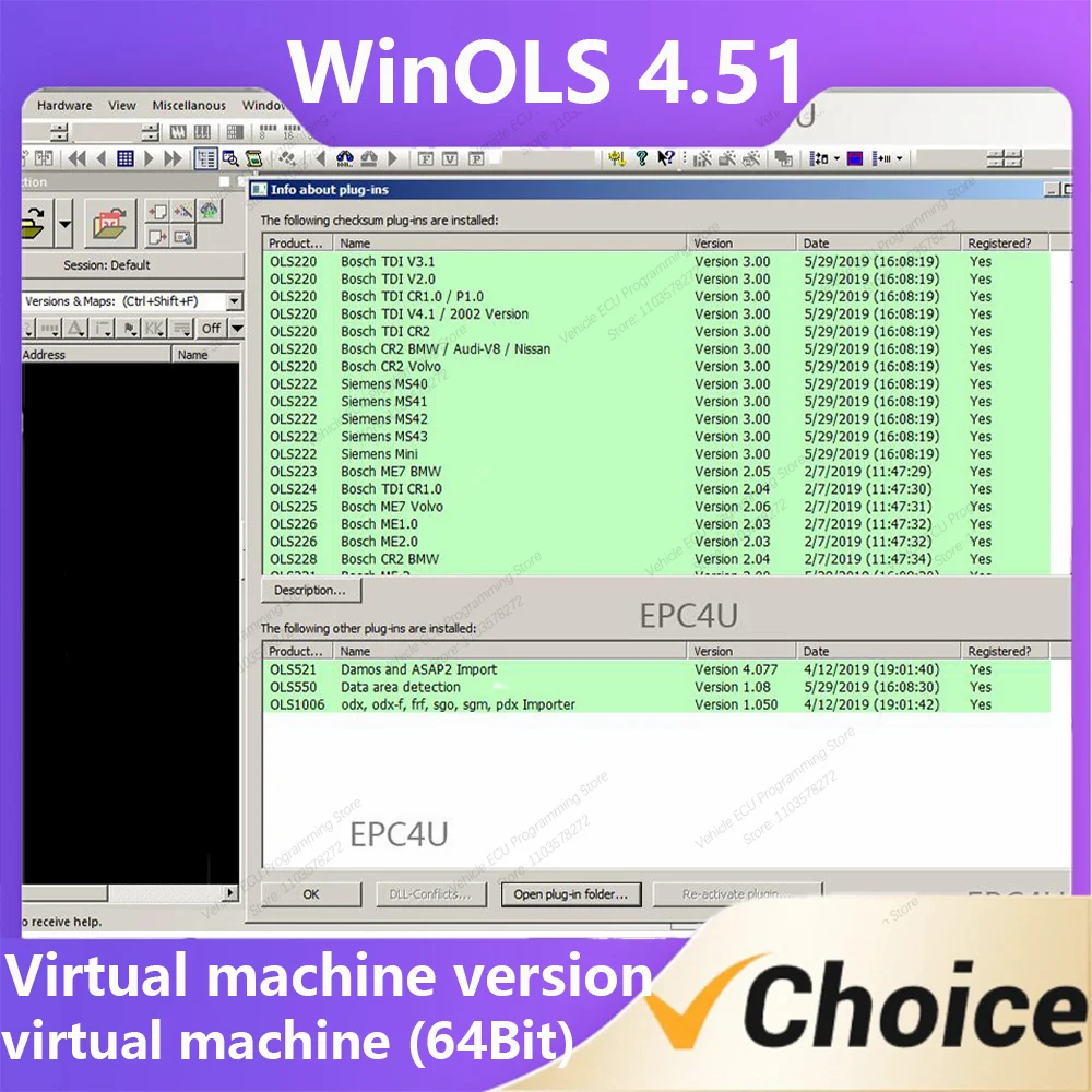 

WinOLS 4.51 программа виртуальной машины приложение OBD модификация ECU поиск редактирование карты памяти доступные устройства/Φ OS virtual machine 64Bit For AU-DI/For B-M-W/For FO-RD-20%
