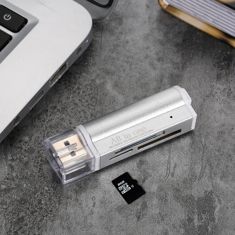 

Card Reader All in One Card Reader USB 2.0 Mini Portable For SD/SD/TF/MS Duo/ MS(M2)/Ms Pro Duo