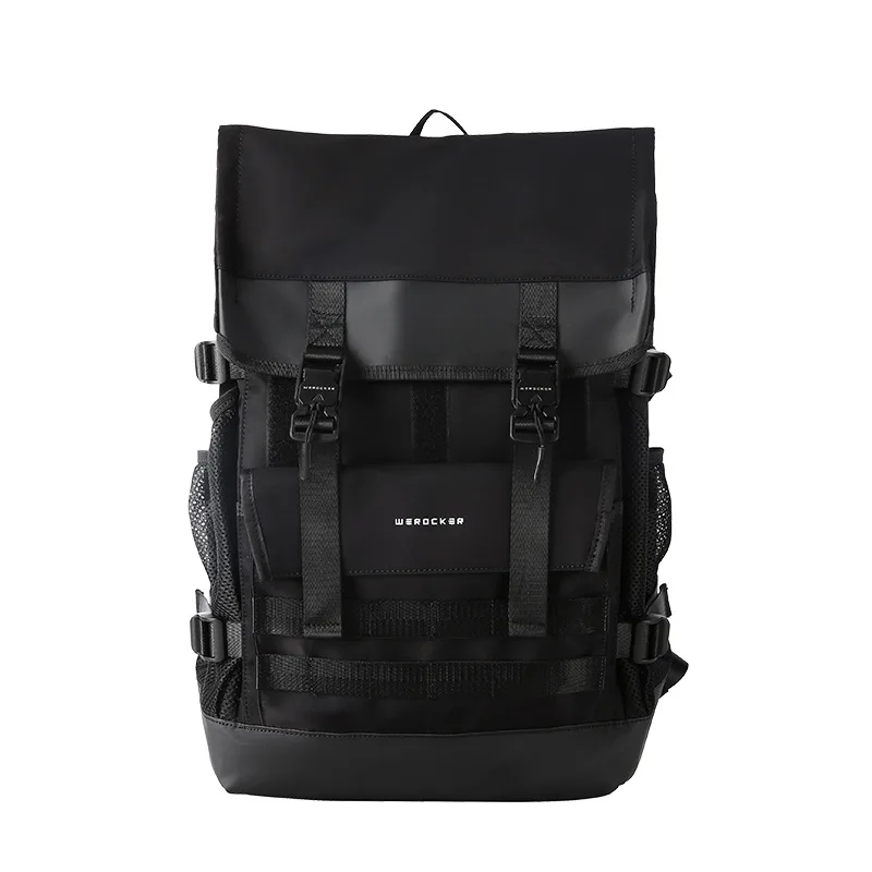 Streetwear Black Nylon Men Backpack Large Capacity School Laptop Men Backpack Outdoor Travel Sport Hiking Commuter Backpack