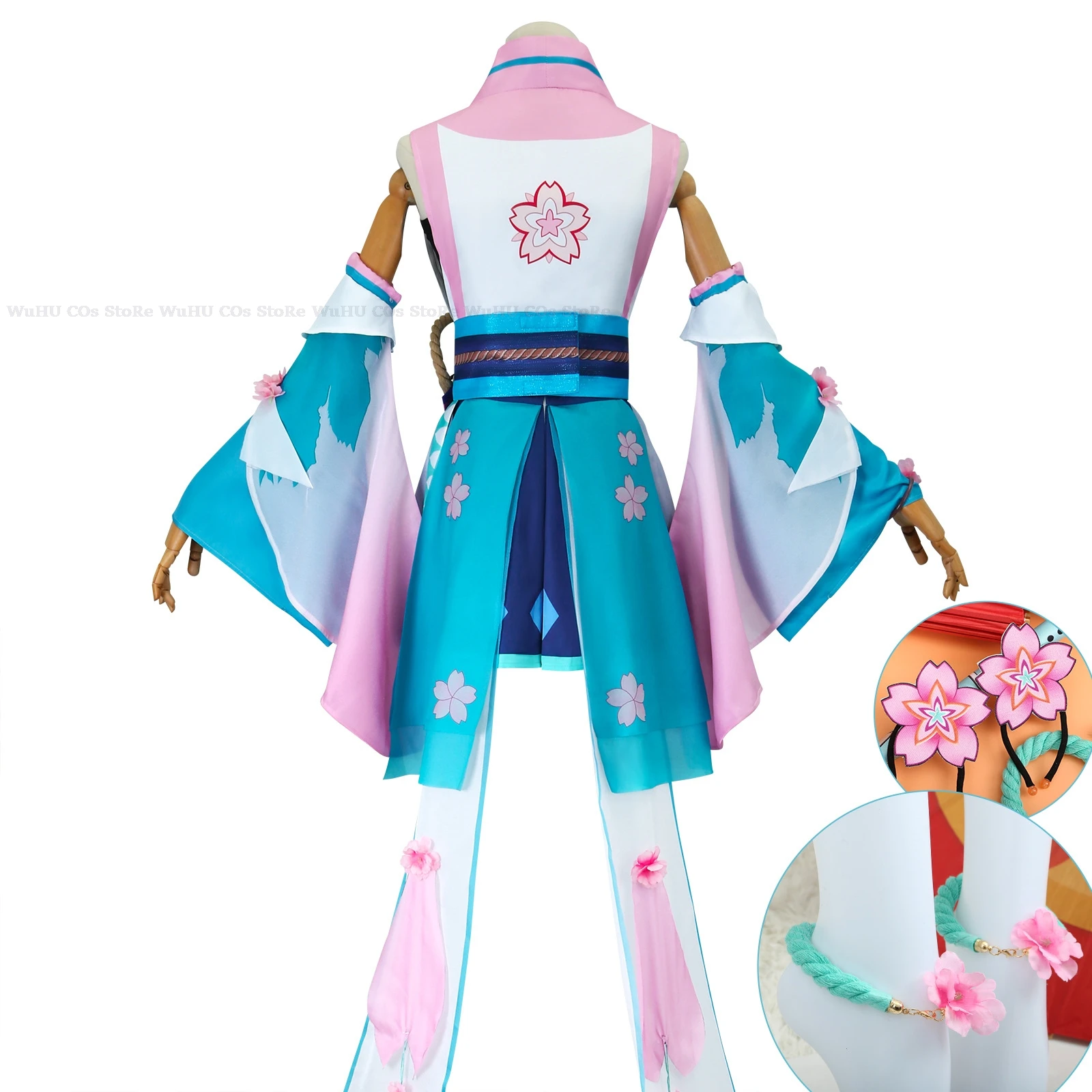 Virture Singer Co Onmyoji Mikuo Kimono Cosplay Kostuum Pruik Anime Vrouwen Halloween Japanse Uniform Fancy Dress Vrouwen Meisjes Outfit