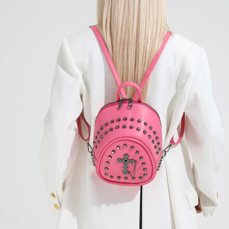 

Hot-selling Fashion Women's Backpack Autumn and Winter New Retro Rivet Small Backpack Niche Design Trend Travel Backpack