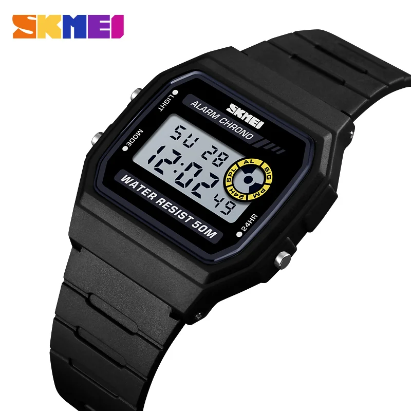 SKMEI Women Fashion Sport Watch Wristwatch Alarm Digital Girls Watches Waterproof PU Strap Alarm Clock reloj para mujer