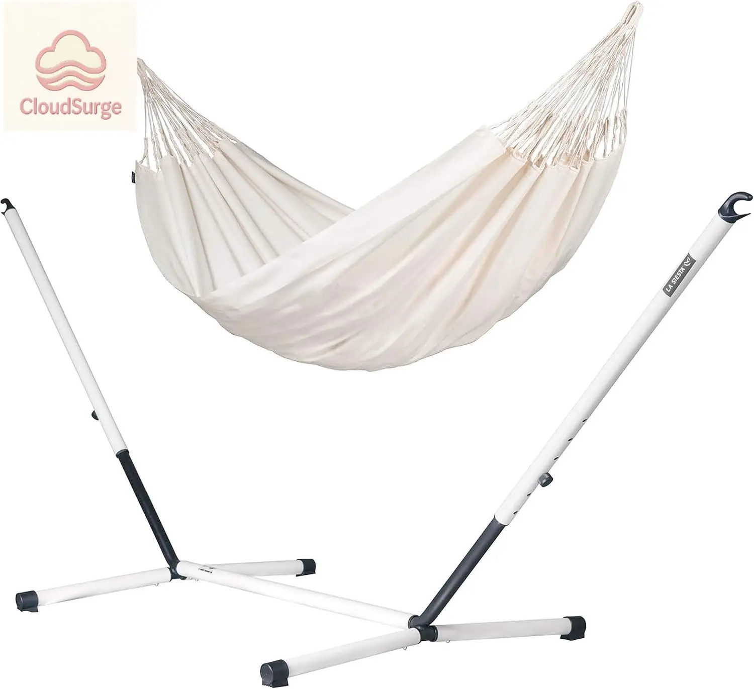 

® XL King Brisa Classic Hammock & Nautico Steel Stand Weather & Tear Resistant Portable, Family Hammock w/Stand Balcony