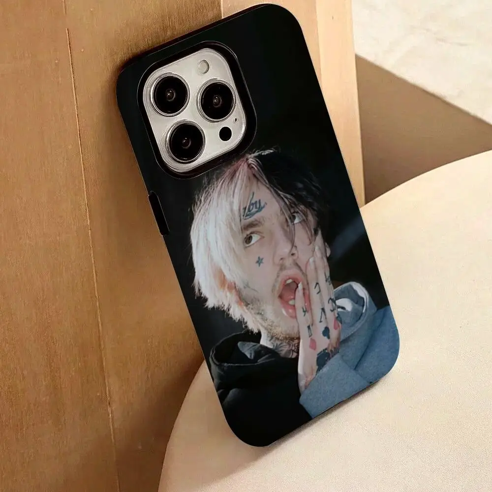 Rap Lil Peep Phone Case For IPhone 17 16 15 14 13 12 Pro Max Plus Glossy HD Double-Layer Liquid Back Film Hard Shell