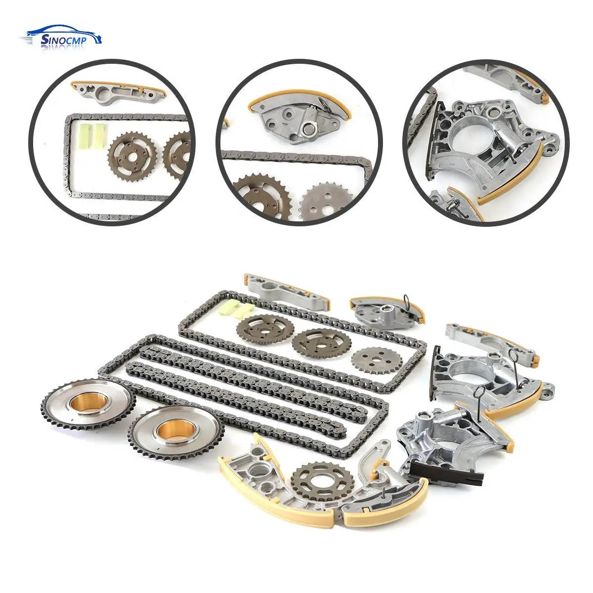 

Engine Timing Chain Tensioner Guides Sprocket Set For VW Touareg Audi Q7 A6 A8 S5 S8 4.2L 5.2L FSI V8 V10 DOHC BAR BVJ BSM BUJ