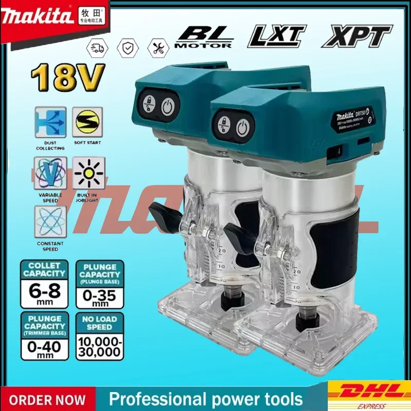 

Makita DRT50 Cordless Trimmer Rechargeable Brushless Woodwork Engraving Milling Slotting Tool Original Trimming Machine