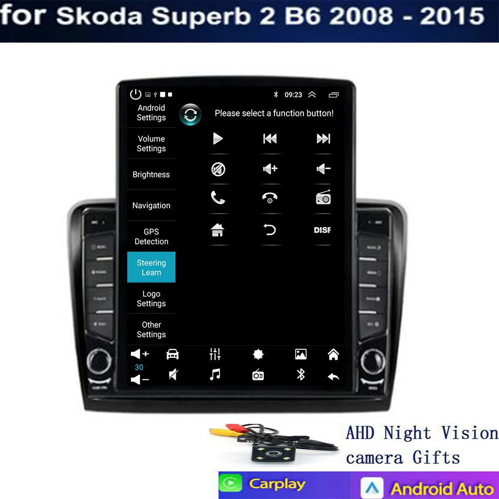 راديو السيارة لسكودا سوبيرب 2 2008 - 2015 CarPlay اللاسلكي أندرويد أنظمة السيارات الذكية رقم 2 din 2din DVD #6