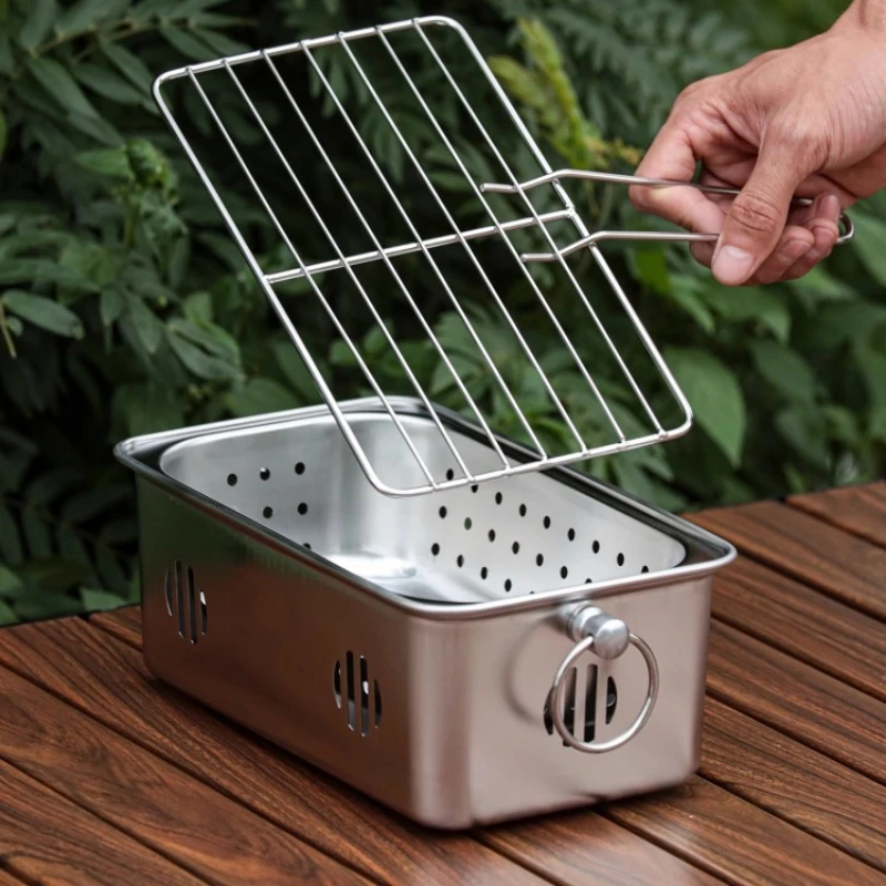 Estufa de café pequeña para exteriores, estufa de café ligera portátil para patio turístico, brasero, muebles de acero inoxidable, nkeфеighка MHSKL