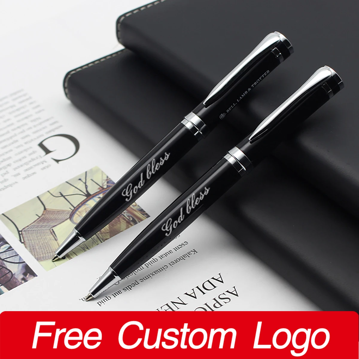 

5Pcs Personalized Engraving Logo Metal Ballpoint Pen Business Signature Pen for School Student Stationery Custom Office Gift