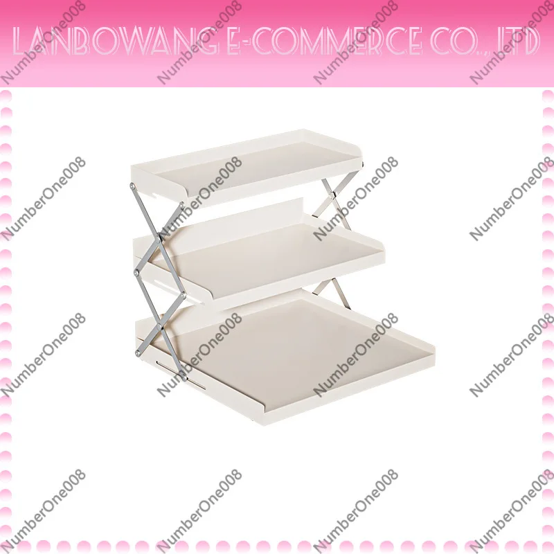 Foldable Countertop Coffee Machine Organizer Shelf Bar Cabinet Storage Rack for Office Home