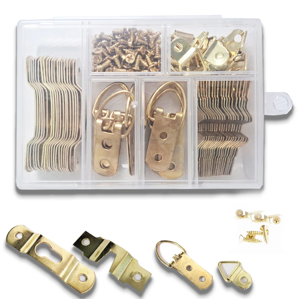 210PCS Photo Hanging Oil Painting Hanger Kit - Bracket, Hook, D-Ring, Hanger for Frame, Canvas, Mirror Decoration