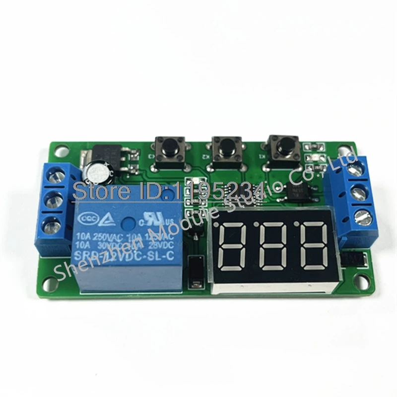 YYC-2 DC 5V/12V/24V Single Channel Timer Control Switch Relay Module Trigger Cycle Adjustable Timer Relay