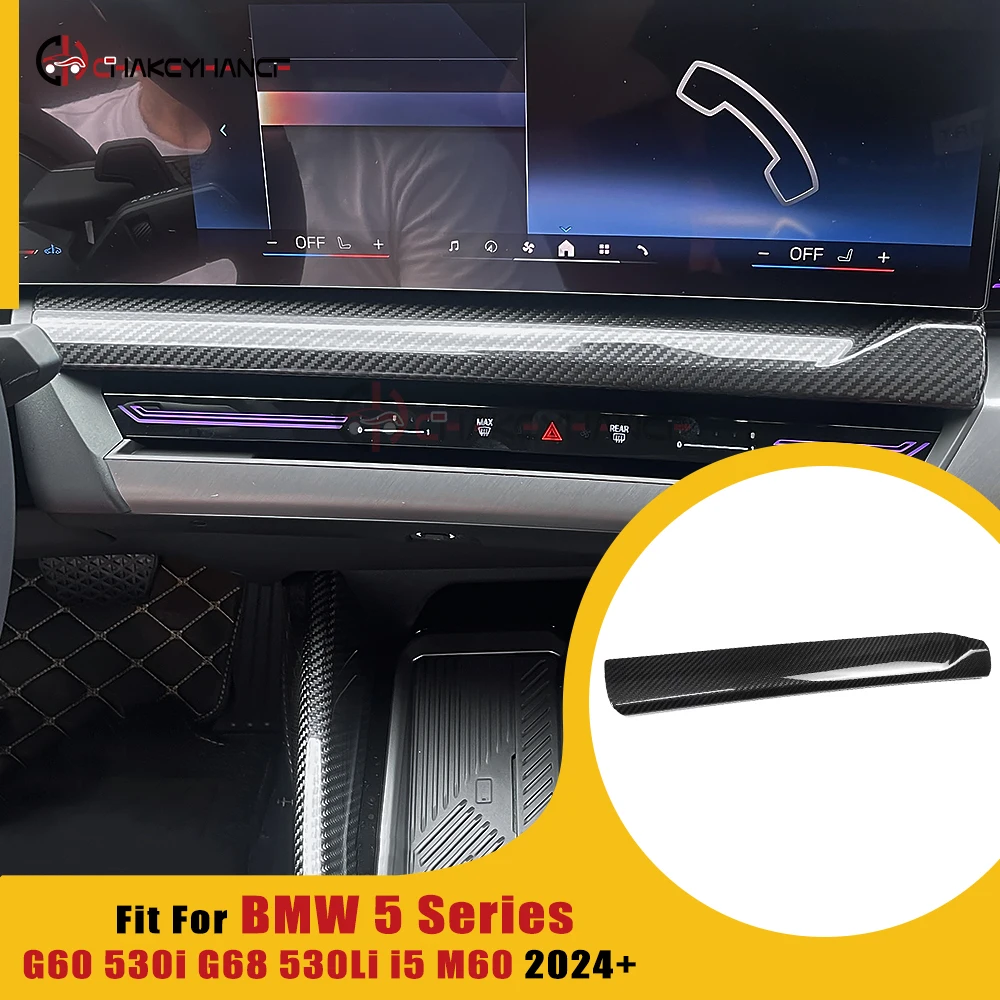 

Carbon Fiber Dashboard Center Navigation Screen Lower Decoration Sticker Interior Accessories for BMW 5 Series I5 G60 G68 M60