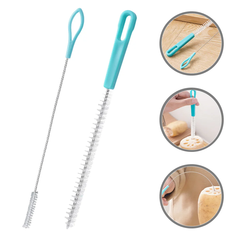 2 Pcs Bottle Cleaning Brushes Lotus Root Mud Small and Straw Plastic for Household
