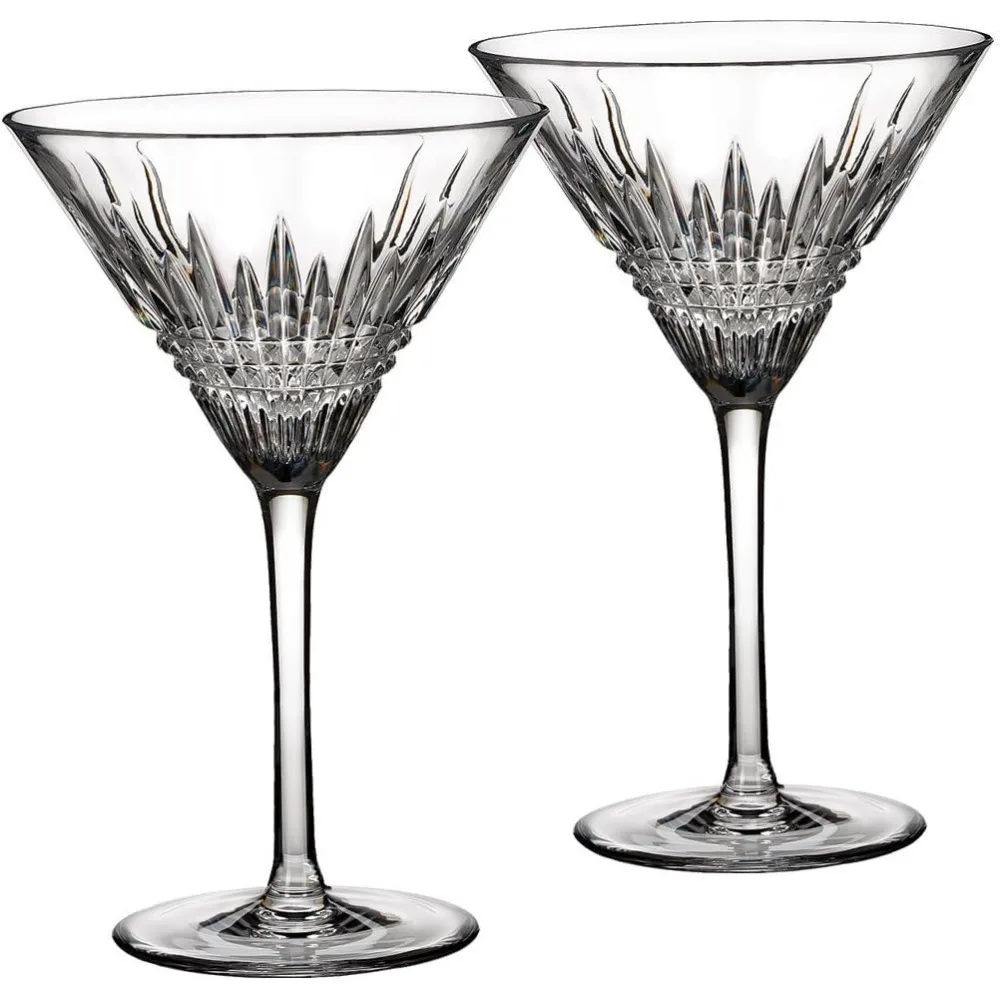 

Glass Cup Crystal Lismore Diamond Martini Glass Set Drinkware Kitchen Dining Bar Home Garden