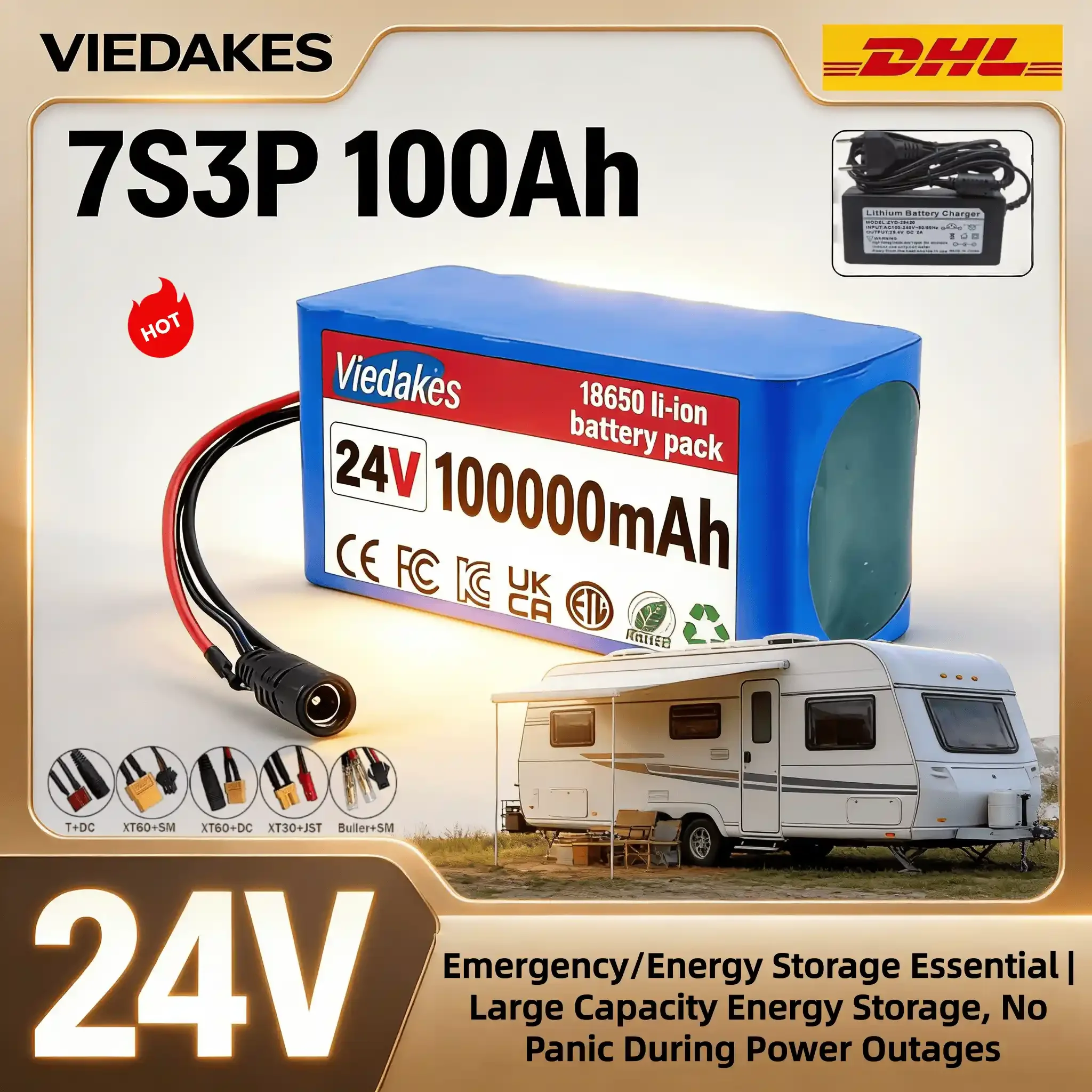 

Аккумулятор VEDAKES 24В 7S3P 10Ач с зарядным устройством для инвалидных колясок и общего электрооборудования