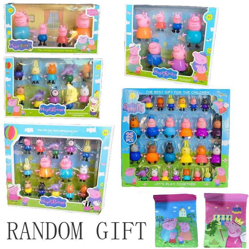 Nouvelle famille Peppa Pig, fille, quatre pages, anniversaire, jouet de personnage transfrontalier, ensemble garçon et enfant