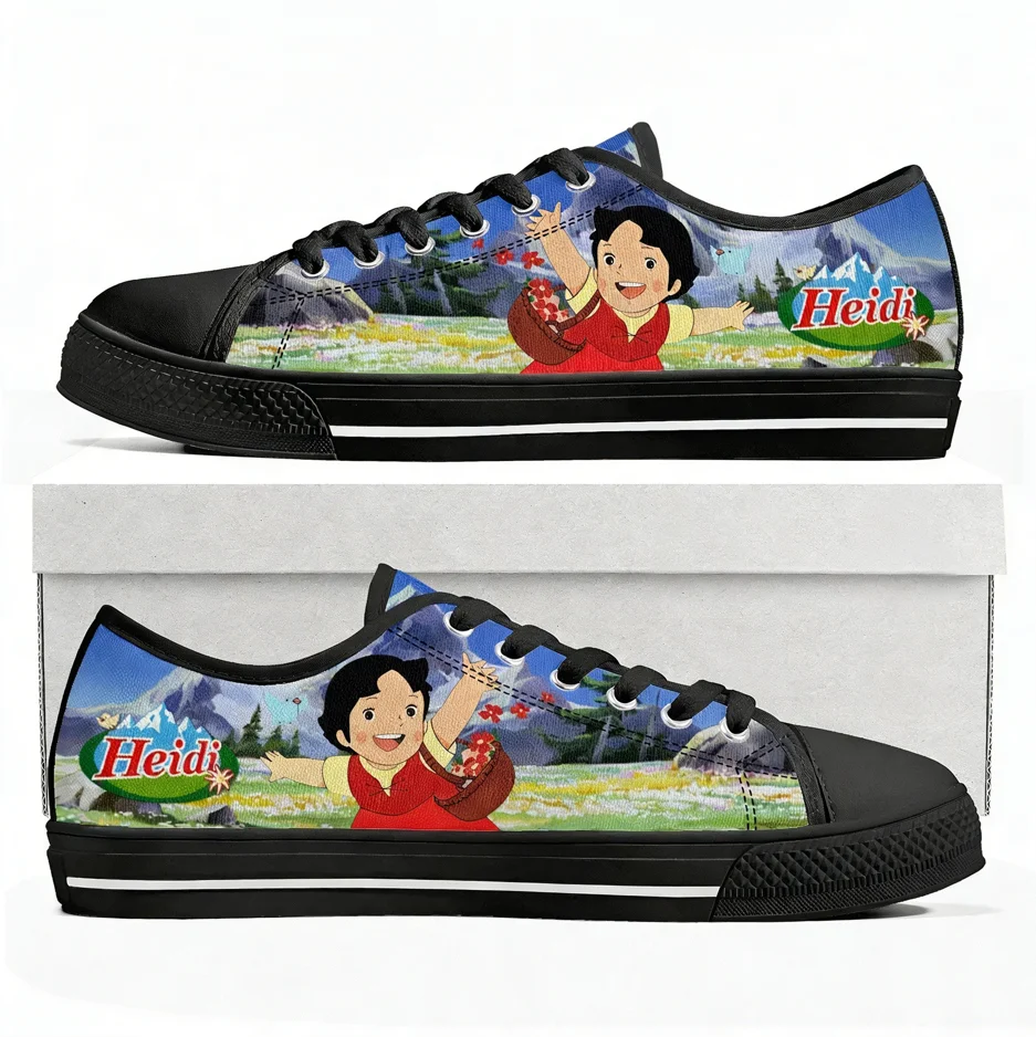 

A Girl Of The Alps Low Top Sneakers Womens Mens Heidi High Quality Canvas Sneaker Casual Anime Cartoon Customize Shoes
