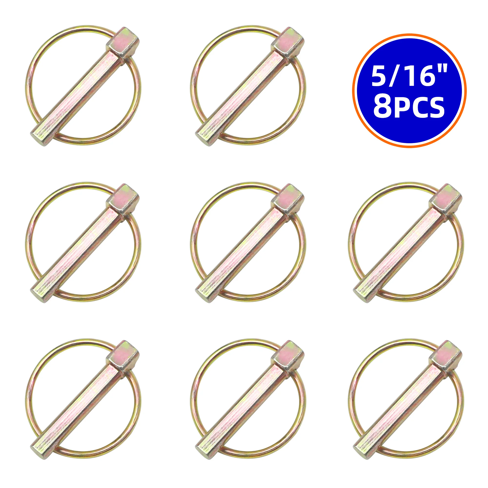 8PCS O-shape Lynch Pin Heavy Duty Steel Coupler Latch Ring Clip 1/4" 3/16" 5/16" 7/16" O Ring Round Arch Towing Hitch Hook Boat image 6