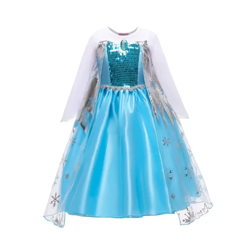 Princesa menina vestidos rainha da neve barbie traje para crianças cosplay vestir-se halloween natal carnaval patrty roupas 4-10y u