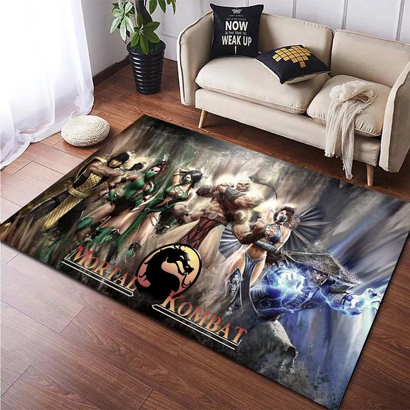 15 Sizes M-Mortal Kombat Gamer Pattern Carpet for Bedroom Floor Mat Decor Living Room Carpet Bathroom Anti-slip Rugs Home Decor