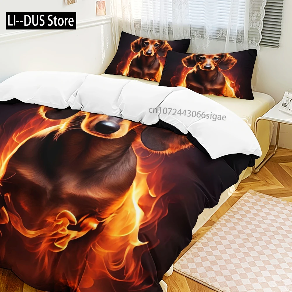 طقم مفروشات كارتون داشهند: 1 غطاء لحاف + 1/2 كيس وسادة (بدون حشو متضمن) - فراش ناعم ومريح بسحاب #1