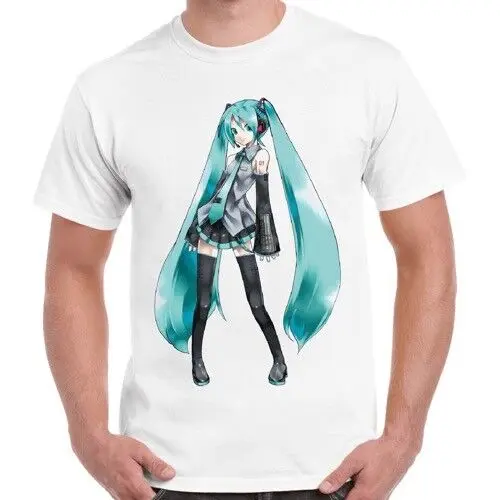 Harajuku Vocaloid Miku Hatsune Anime Tee Manga Cool Gift Retro T Shirt  Graphic T Shirts  Men Clothing