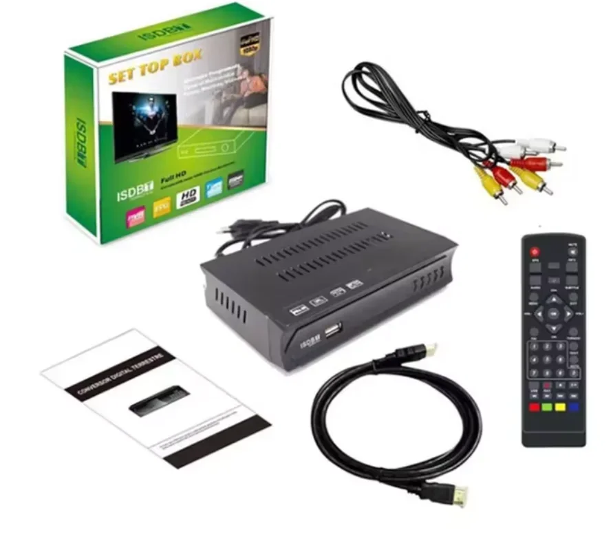 Hot Chile ISDB-T TV Set Top Box for Chile Brazil Digital TV Decoder 1080P HD Terrestrial With HDMI and RCA Supports Smart TV Box